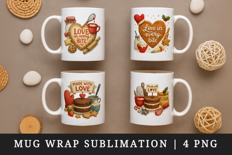 Cooking and Baking mug wrap printable sublimation design