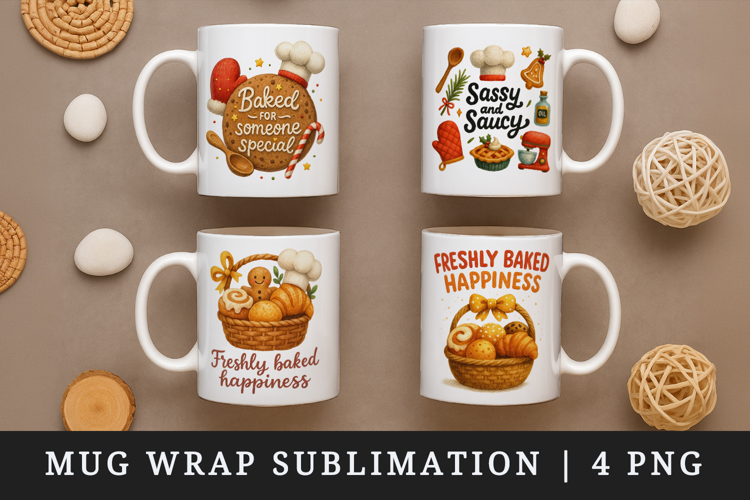 Cooking and Baking mug wrap printable sublimation design