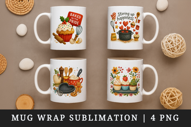 Cooking and Baking mug wrap printable sublimation design