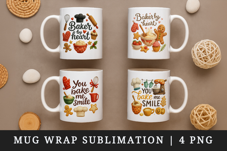 Cooking and Baking mug wrap printable sublimation design