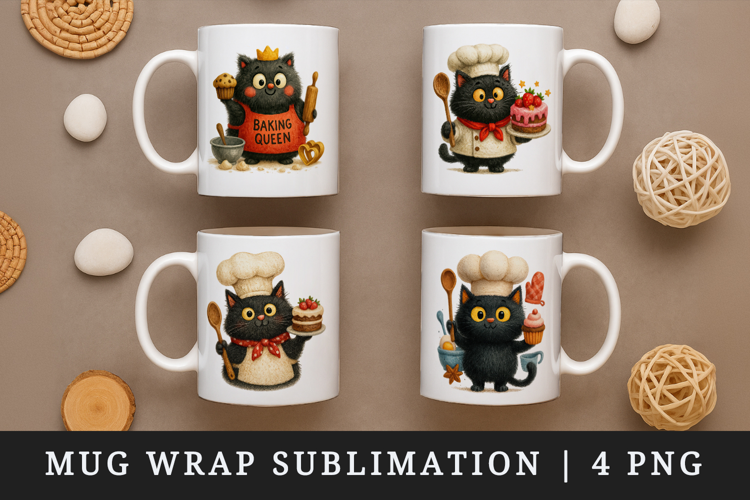 Cooking and Baking mug wrap printable sublimation design