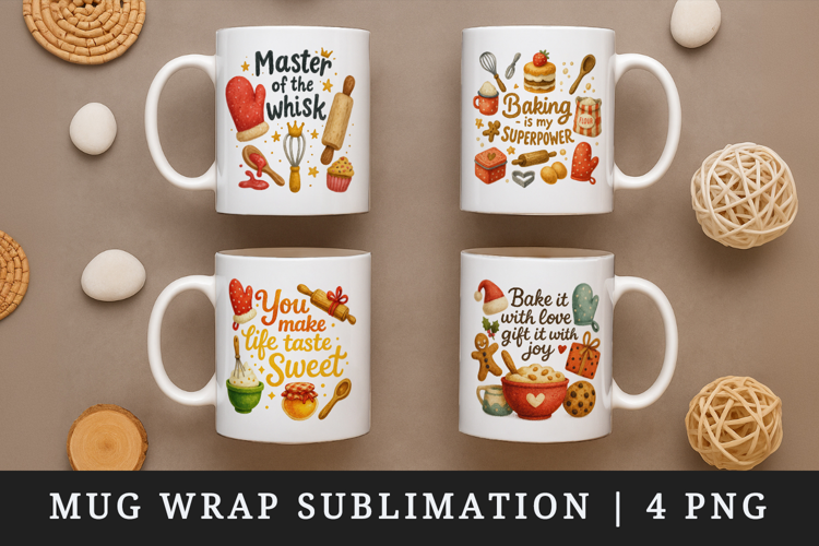 Cooking and Baking mug wrap printable sublimation design