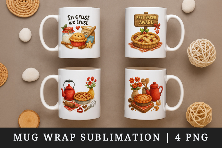 Cooking and Baking mug wrap printable sublimation design