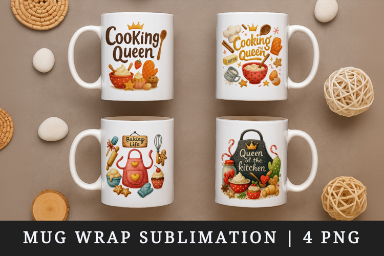 Cooking and Baking mug wrap printable sublimation design