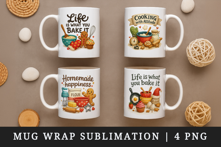 Cooking and Baking mug wrap printable sublimation design