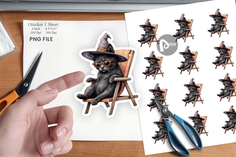 Cool Cat Summerween Sticker