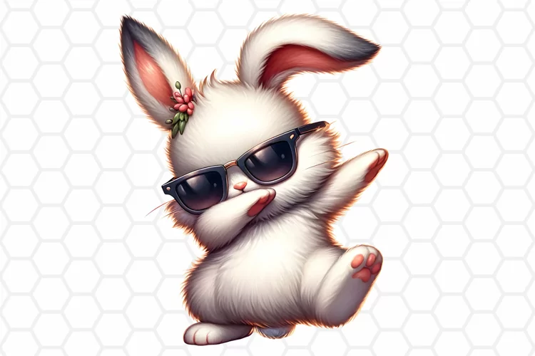 Cool Easter Bunny Watercolor Clipart | Easter PNG Design