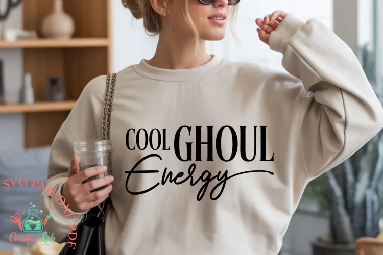 Cool Ghoul Energy SVG, PNG, Funny Halloween Ghost SVG