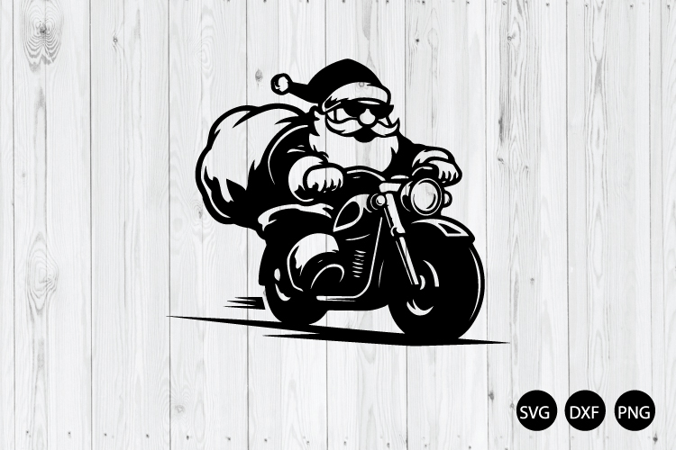 Cool Santa Claus Riding Motorcycle SVG, Santa Claus SVG