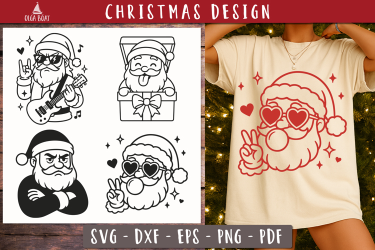 Cool Santa SVG Funny Christmas cheer designs