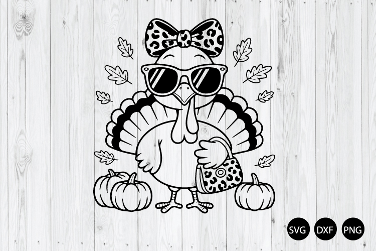 Boujee Turkey PNG, Leopard Turkey SVG, Turkey Season SVG