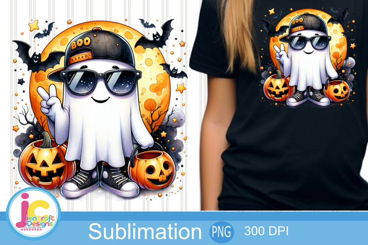 Cool Halloween Ghost Sublimation Design
