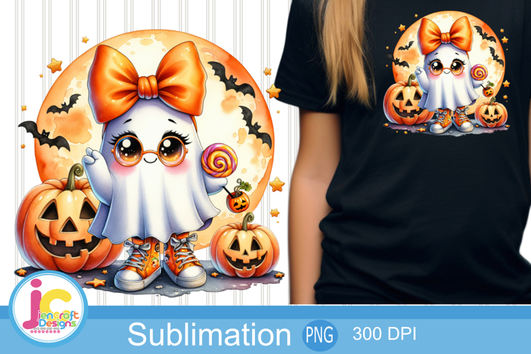 Bougie Girl Halloween Ghost Sublimation Design