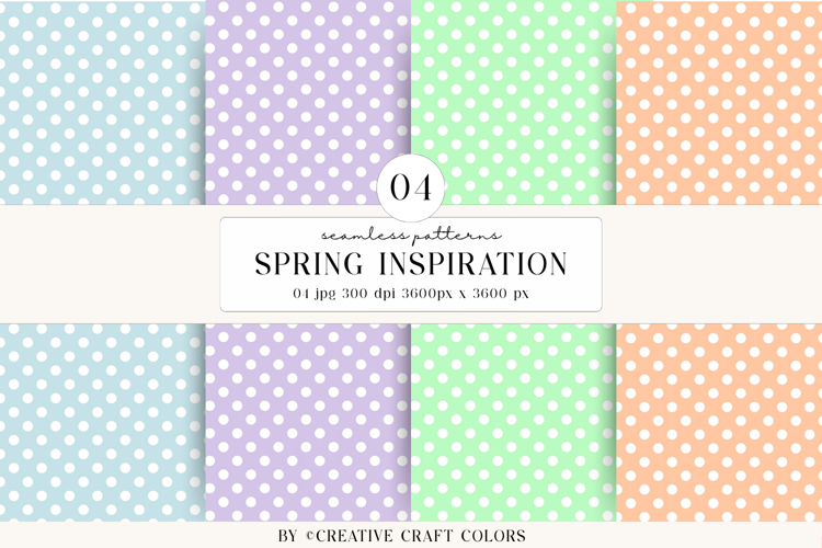 Pastel Polka Dot Seamless Patterns, digital papers,