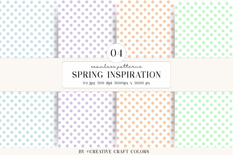 Pastel Polka Dot Seamless Patterns, digital papers,