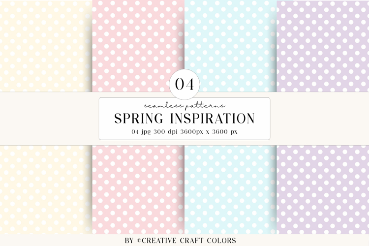 Pastel Polka Dot Seamless Patterns, digital papers,