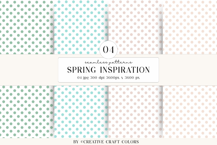 Pastel Polka Dot Seamless Patterns, digital papers,