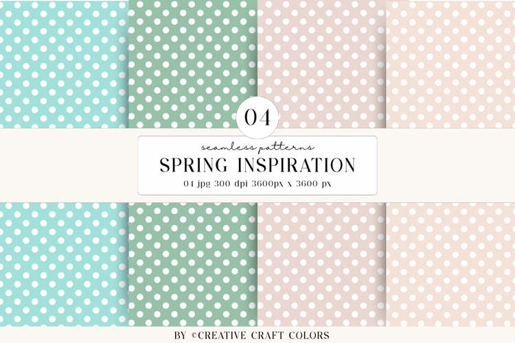 Pastel Polka Dot Seamless Patterns, digital papers,