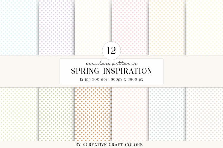 Pastel Polka Dot Seamless Patterns, digital papers
