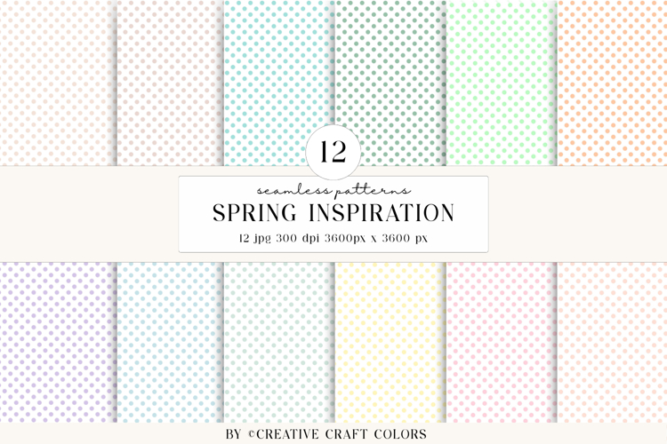 Pastel Polka Dot Seamless Patterns, digital papers