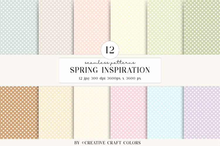 Pastel Polka Dot Seamless Patterns, digital papers