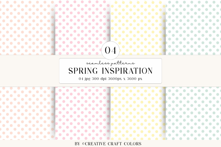 Pastel Polka Dot Seamless Patterns, digital papers,