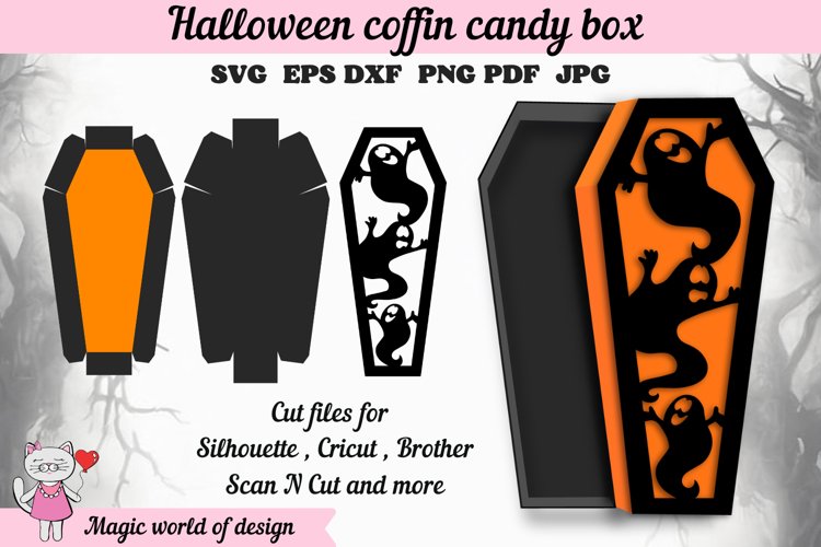 Coffin Treat Box SVG, Halloween Party Favor Box
