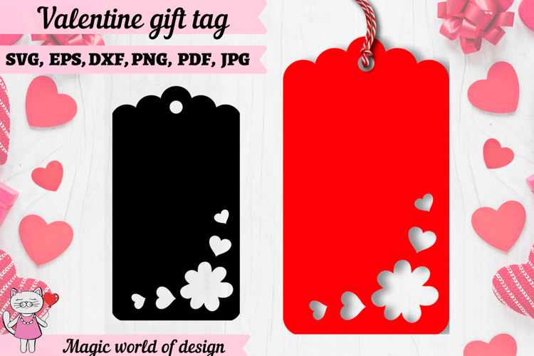 St. Valentines day gift tag svg