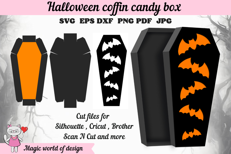 Paper coffin box template for cutting machine SVG