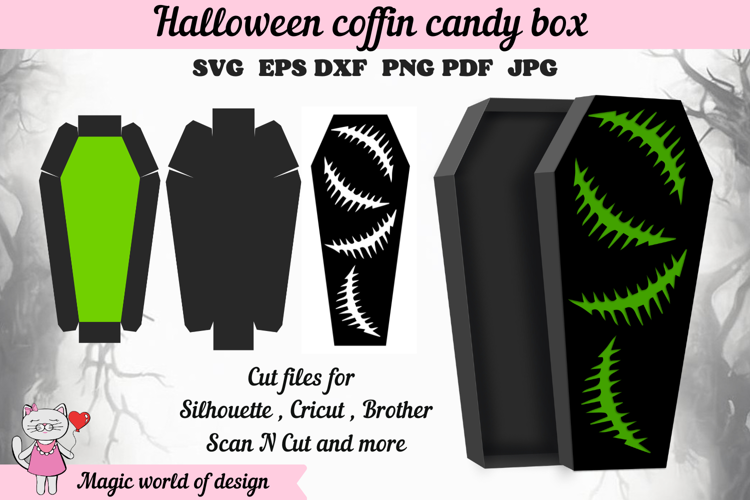 Coffin Treat Box SVG, Halloween Party Favor Box