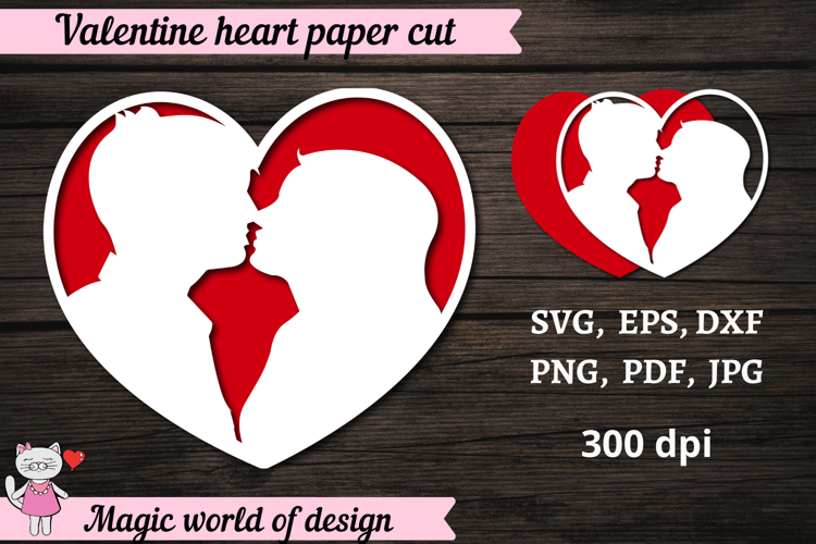 Heart Valentine, Paper Cut Template svg