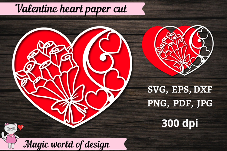 Valentines Hearts Card SVG