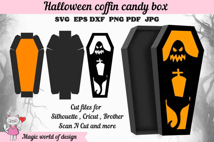 Coffin Treat Box SVG, Halloween Party Favor Box
