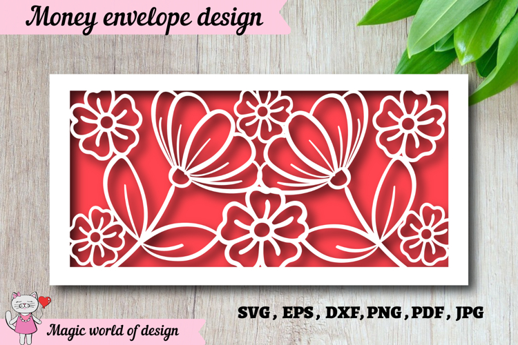 Birthday Money Envelope svg, Papercut Gift
