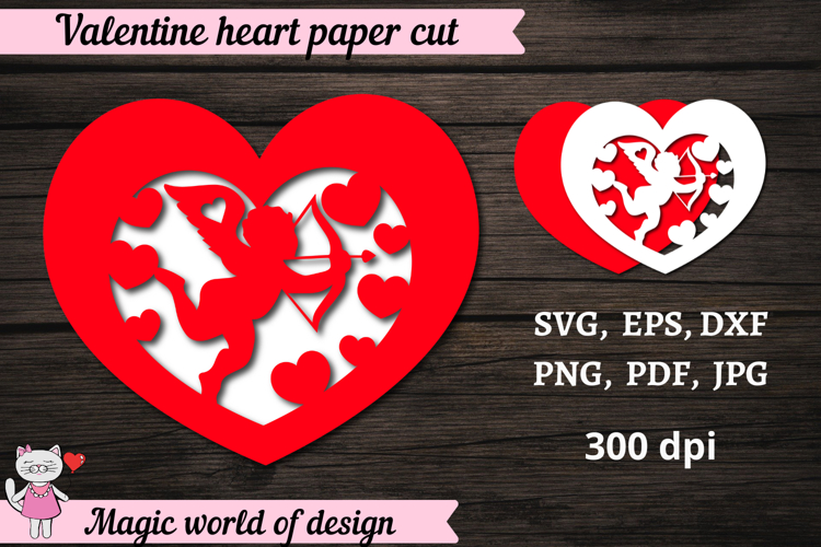 Heart Valentine, Paper Cut Template svg