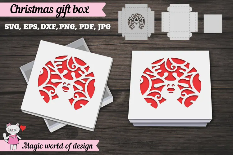 Reindeer Christmas SVG File, Cute Winter Reindeer Design