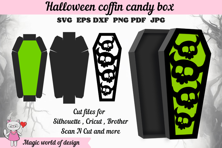 Halloween Coffin Candy Box SVG, Gothic Party Favor