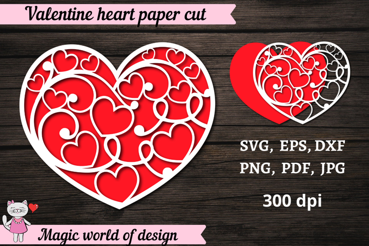 Heart 3D Layered Mandala SVG, cut file 2 layers