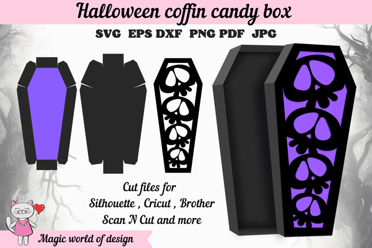 Coffin Treat Box SVG, Halloween Party Favor Box
