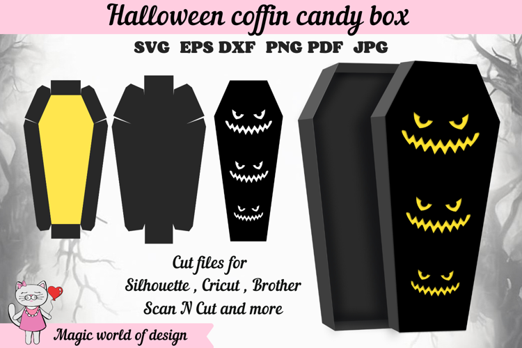 Coffin Treat Box SVG, Halloween Party Favor Box