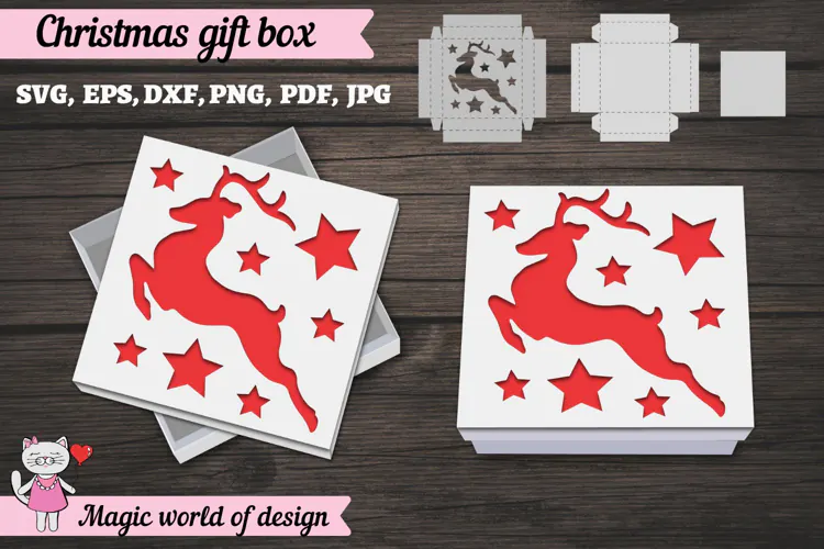 Reindeer Christmas SVG File, Cute Winter Reindeer Design