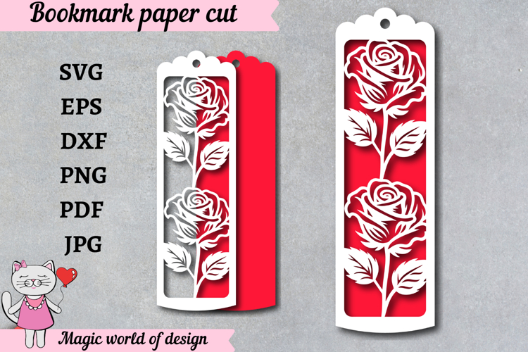 Elegant Garden Flower Bookmark SVG