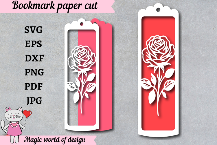 Elegant Garden Flower Bookmark SVG