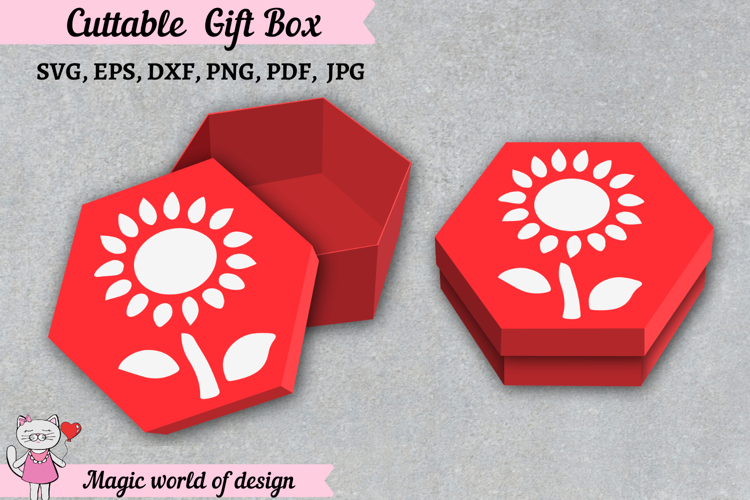 Floral birthday gift box SVG example image 1
