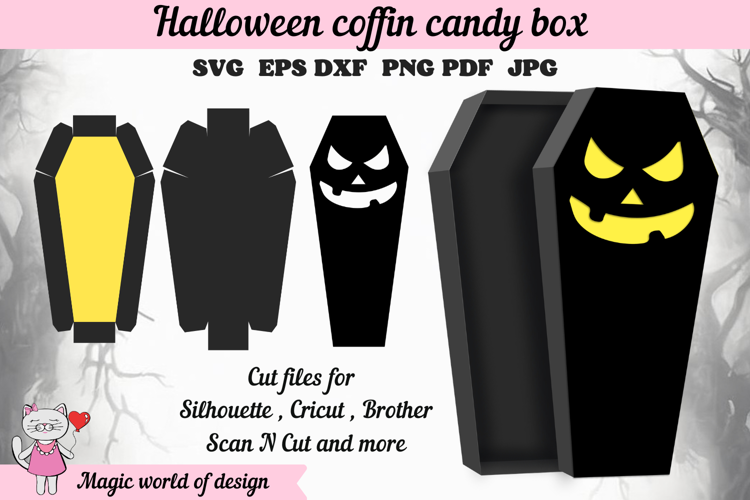 Coffin Treat Box SVG, Halloween Party Favor Box
