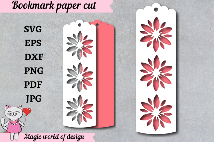 Artistic Flower Bookmark SVG