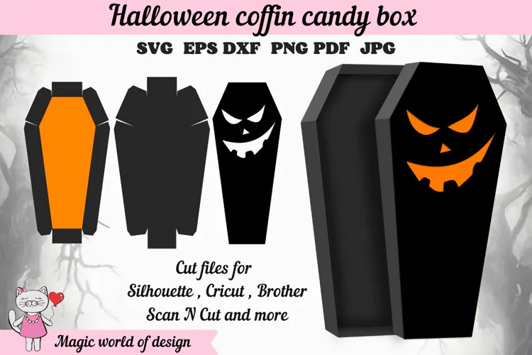 Coffin Treat Box SVG, Halloween Party Favor Box