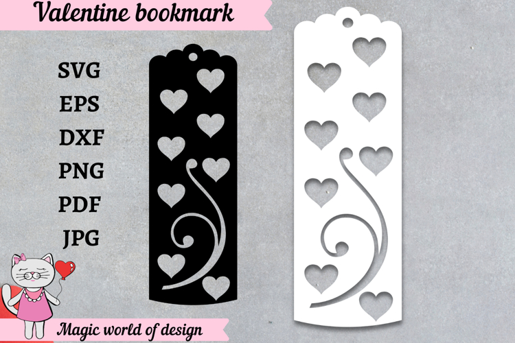 Valentine bookmark svg, papercut designs svg