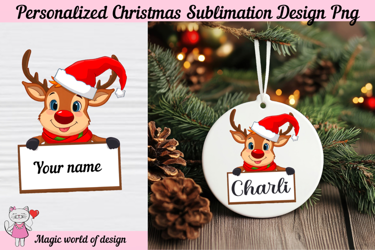 Christmas Reindeer Png, Santa Sack Personalized PNG