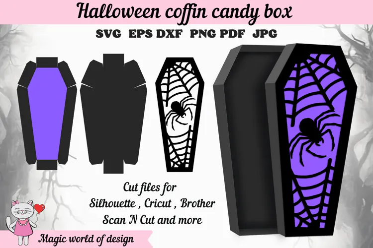 Coffin Treat Box SVG, Halloween Party Favor Box